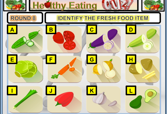 Quiz healthy eating